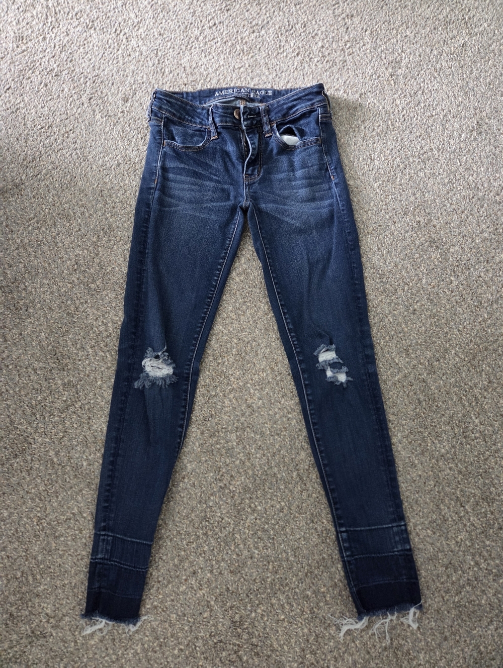 American Eagle Outfitters Indigo Distressed Jeggings